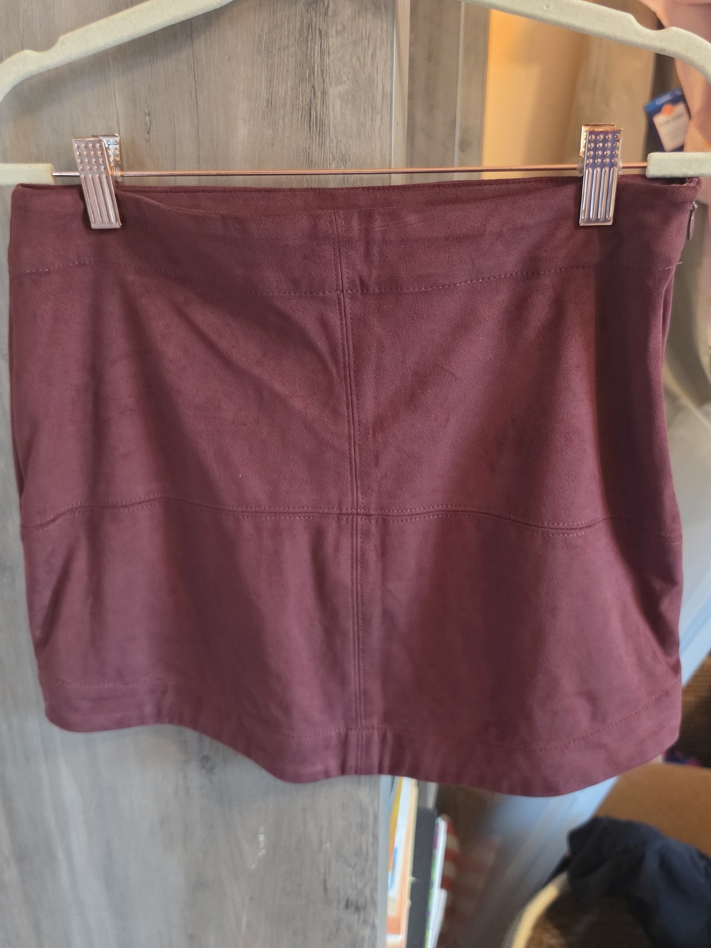 Mud Pie Suede-Look Mini Skirt in Wine